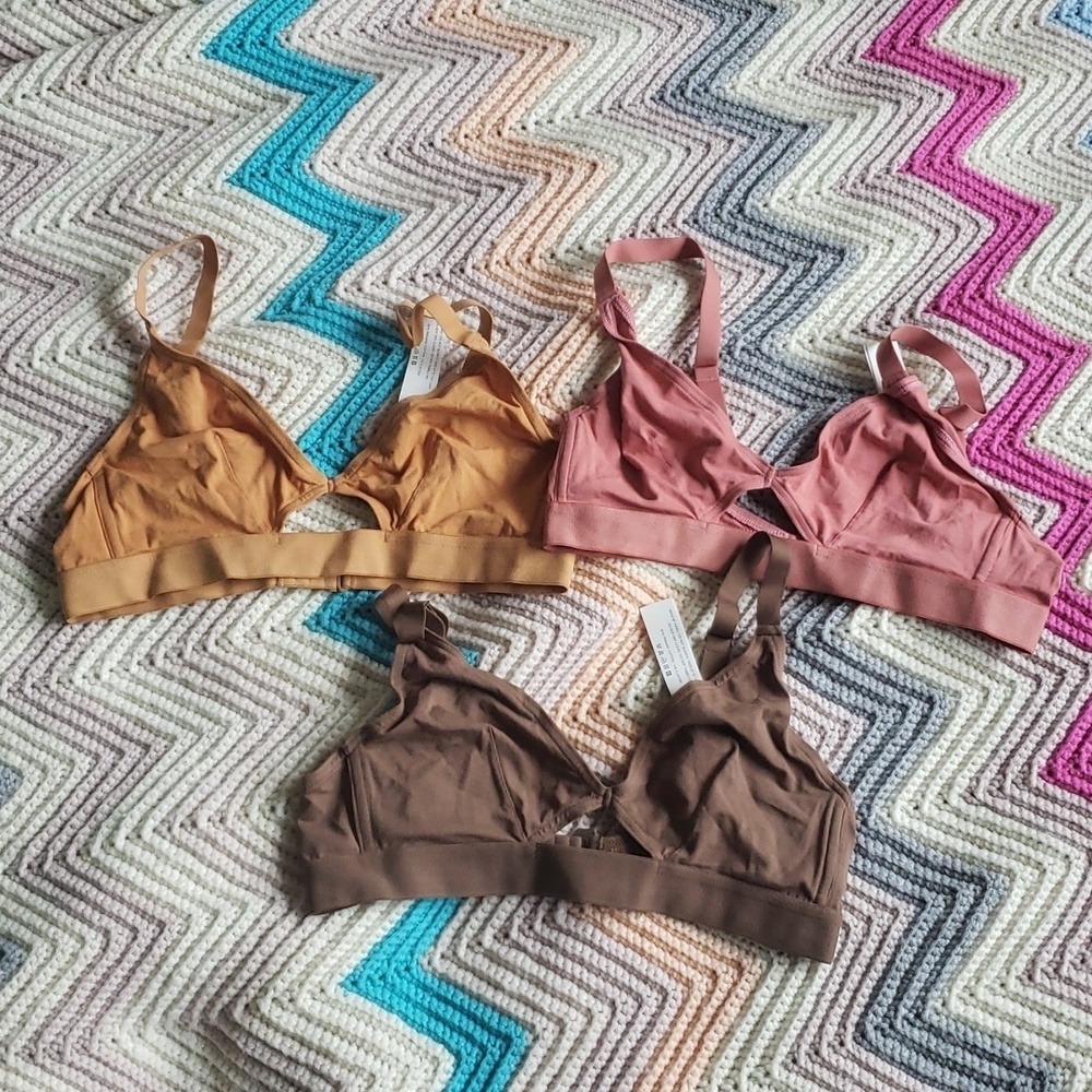 The Nude Label  Cut out bra wide strap - GOTS cotton bundle of 3 XL